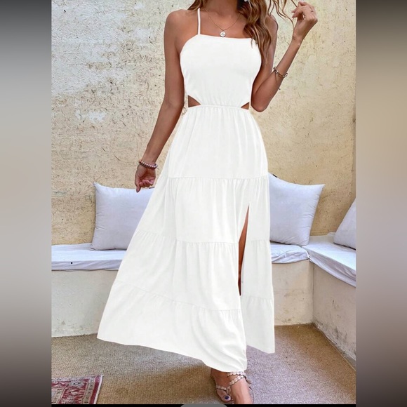 Boho crisscross tie open back cutout maxi dress - Picture 4 of 7